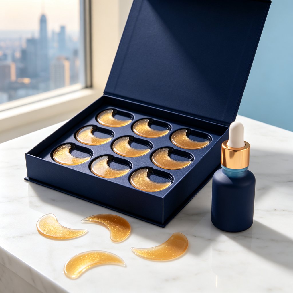 EyeOEM hydrogel eye patch line for a US DTC brand